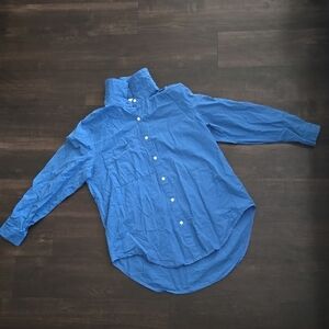 Women's Blue Button-Up Shirt